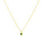 Χρυσό Κολιέ Κ9 ''Green Mini Circle Necklace"