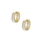 Ασημένια κρικάκια 925 ''White Shell Mini Hoops"