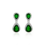 Ασημένια Σκουλαρίκια 925 "Emerald Teardrops"
