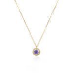 Ασημένιο Κολιέ 925 “Round Amethyst Rosette Necklace”