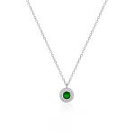 Ασημένιο Κολιέ 925 “Round Emerald Rosette Necklace”