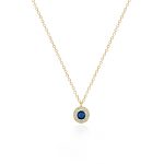 Ασημένιο Κολιέ 925 “Round Sapphire Rosette Necklace”