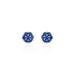 Ασημένια Σκουλαρίκια 925 “Sapphire Stud Flowers Earrings”
